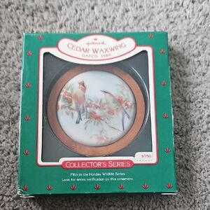 Hallmark Cedar Waxwing Collector's Ornament - Green and Red